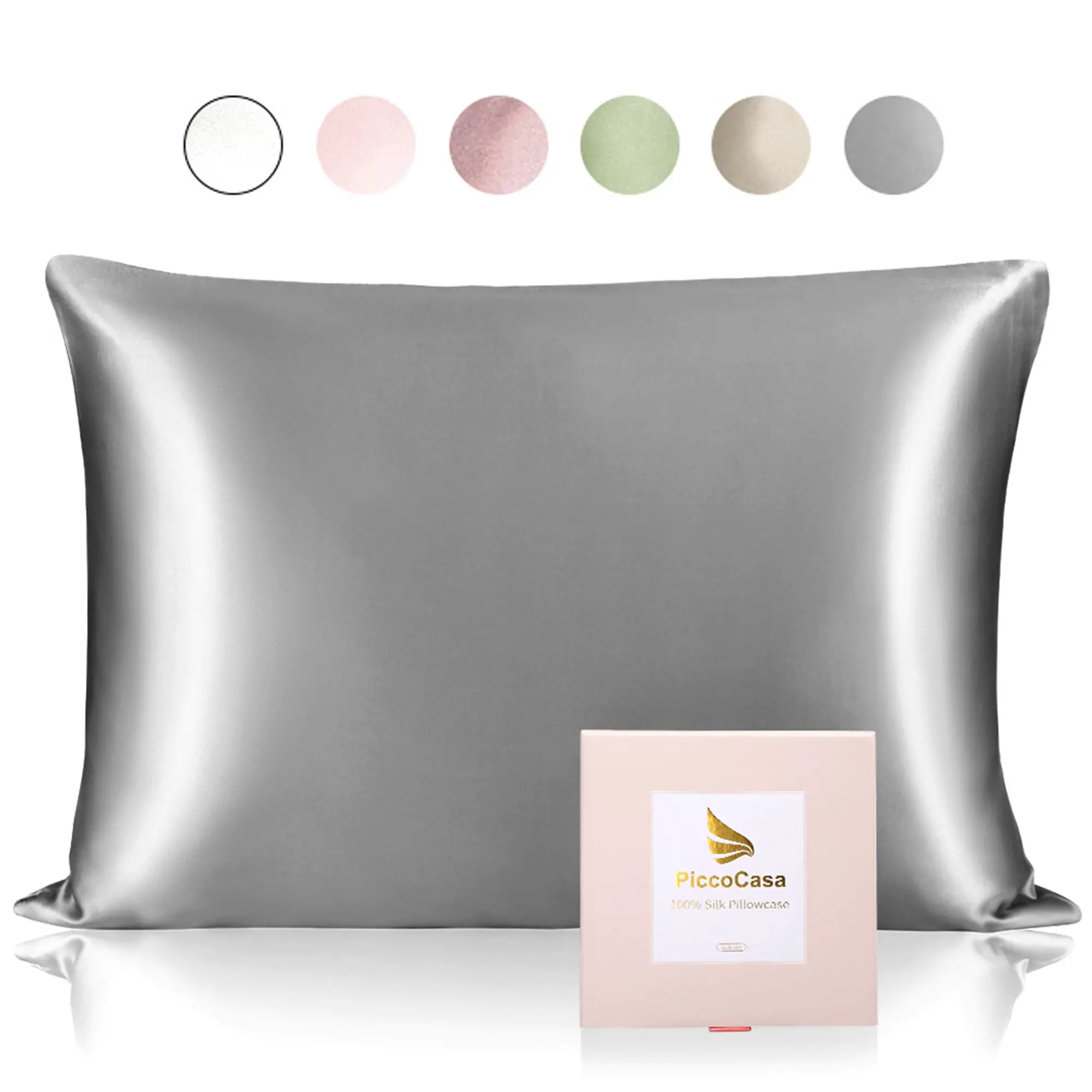 100% Pure Silk Pillowcase for Hair and Skin 25 Momme Breathable Pure ...