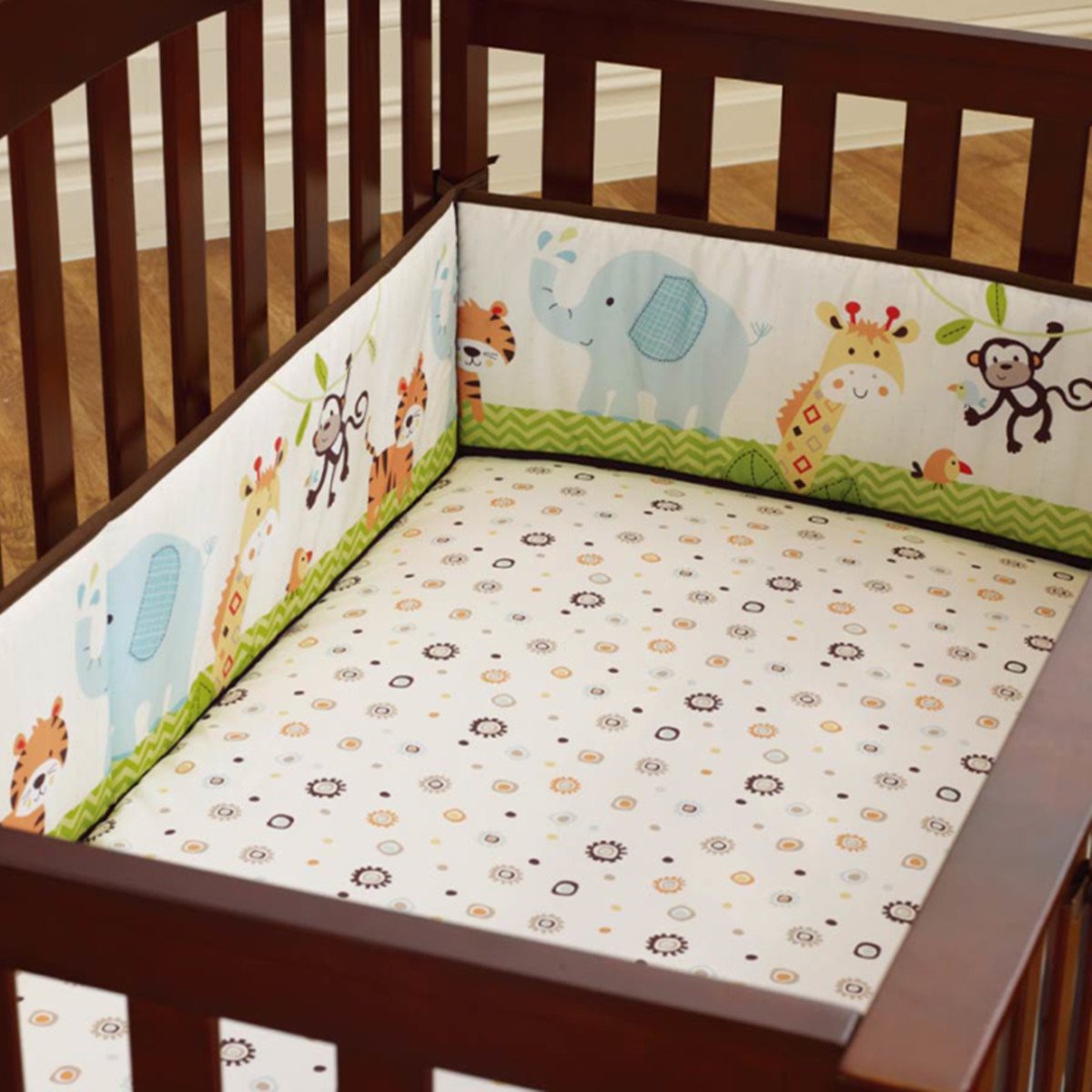 4Pcs Baby Infant Cot Crib Safety Bumper Toddler Nursery Bedding Bed ...
