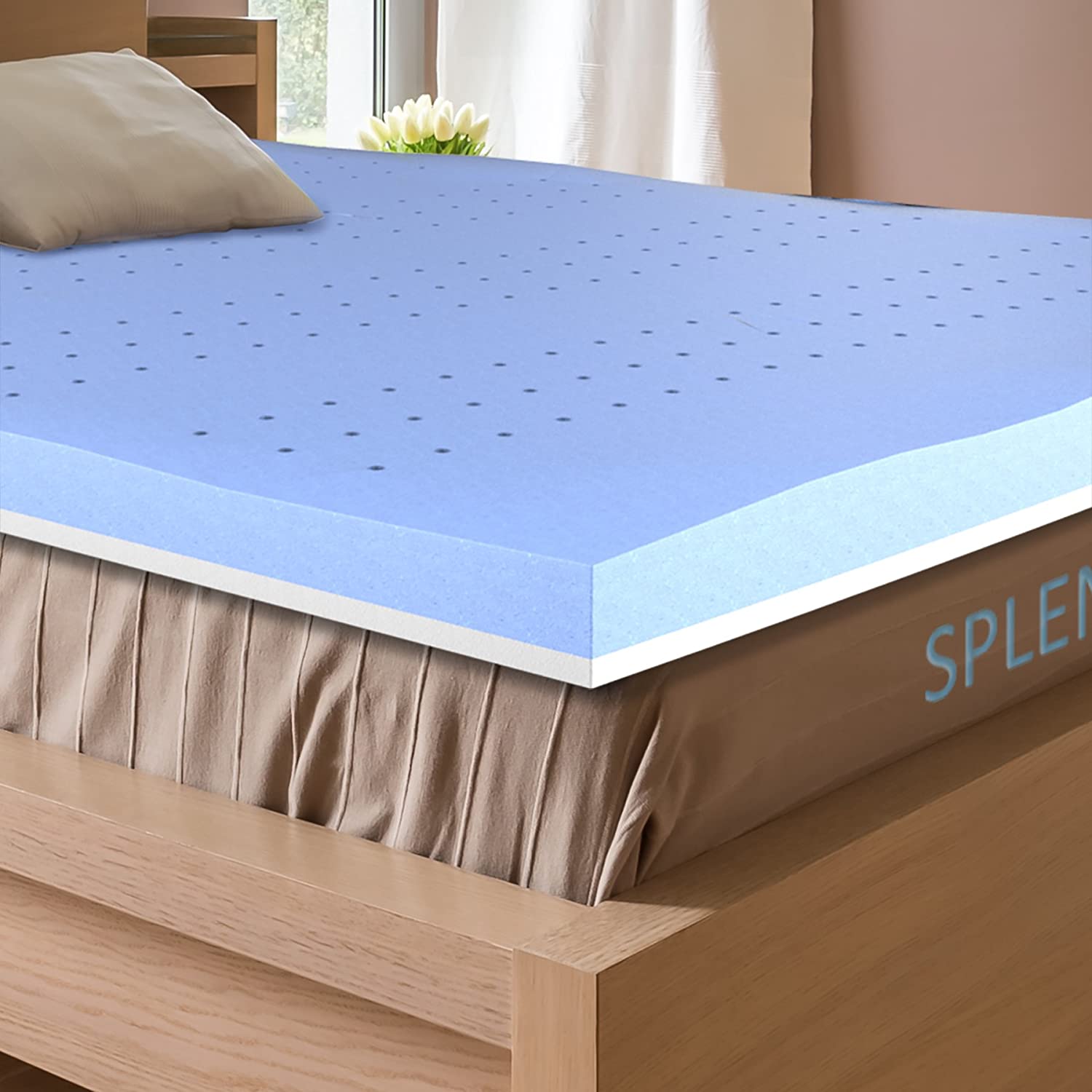 Amazon.com: Firm 3 Inch Memory Foam Mattress Topper for Queen Size Bed ...