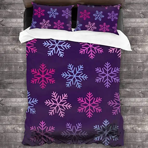 Amazon.com: Wheat Field Christmas Purple Snowflake Bedding ...