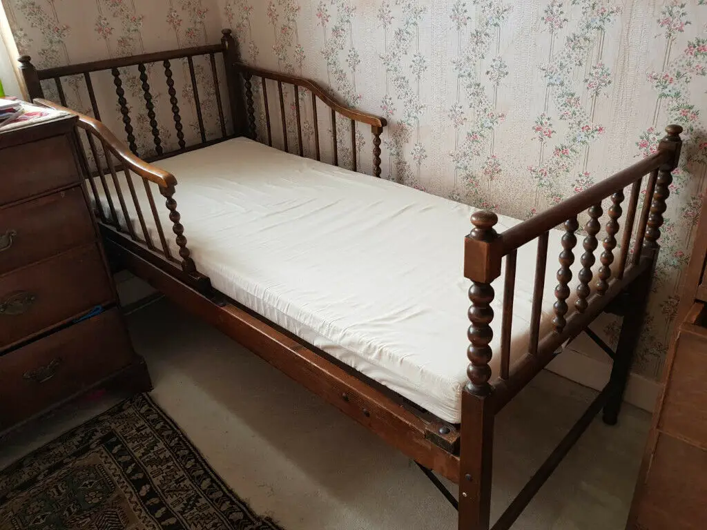 Beautiful antique folding bed for child toddler kid