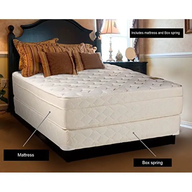 Beverly Hills Firm Foam Encased Eurotop (Pillow Top) Mattress and Box ...
