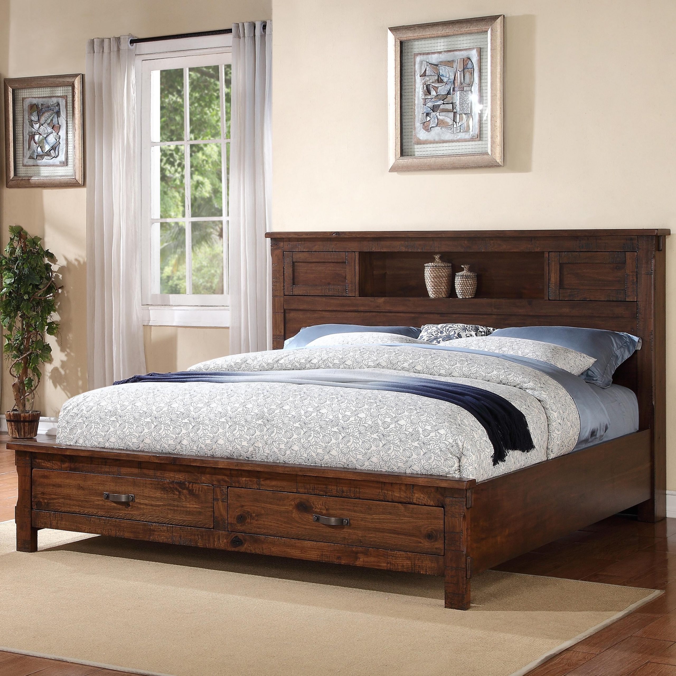 California King Size Bed Frames With Storage / Waterbed Magnolia HB or ...