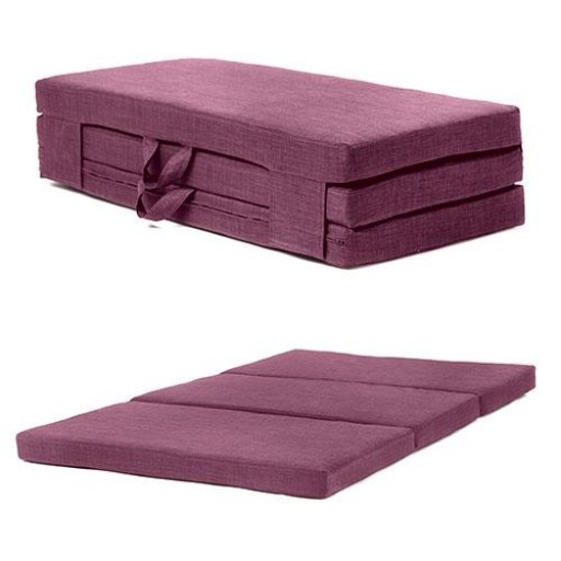 Double Purple 4ft Wide Portable Folding Mattress with Carry Handles in ...