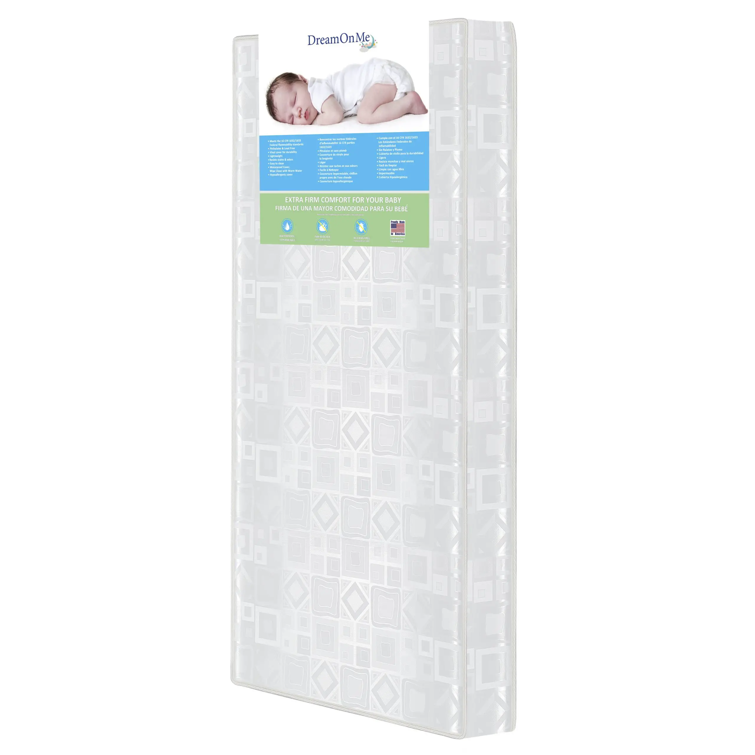 Dream On Me, 5"  Foam Crib and Toddler Bed Standard Mattress, White ...