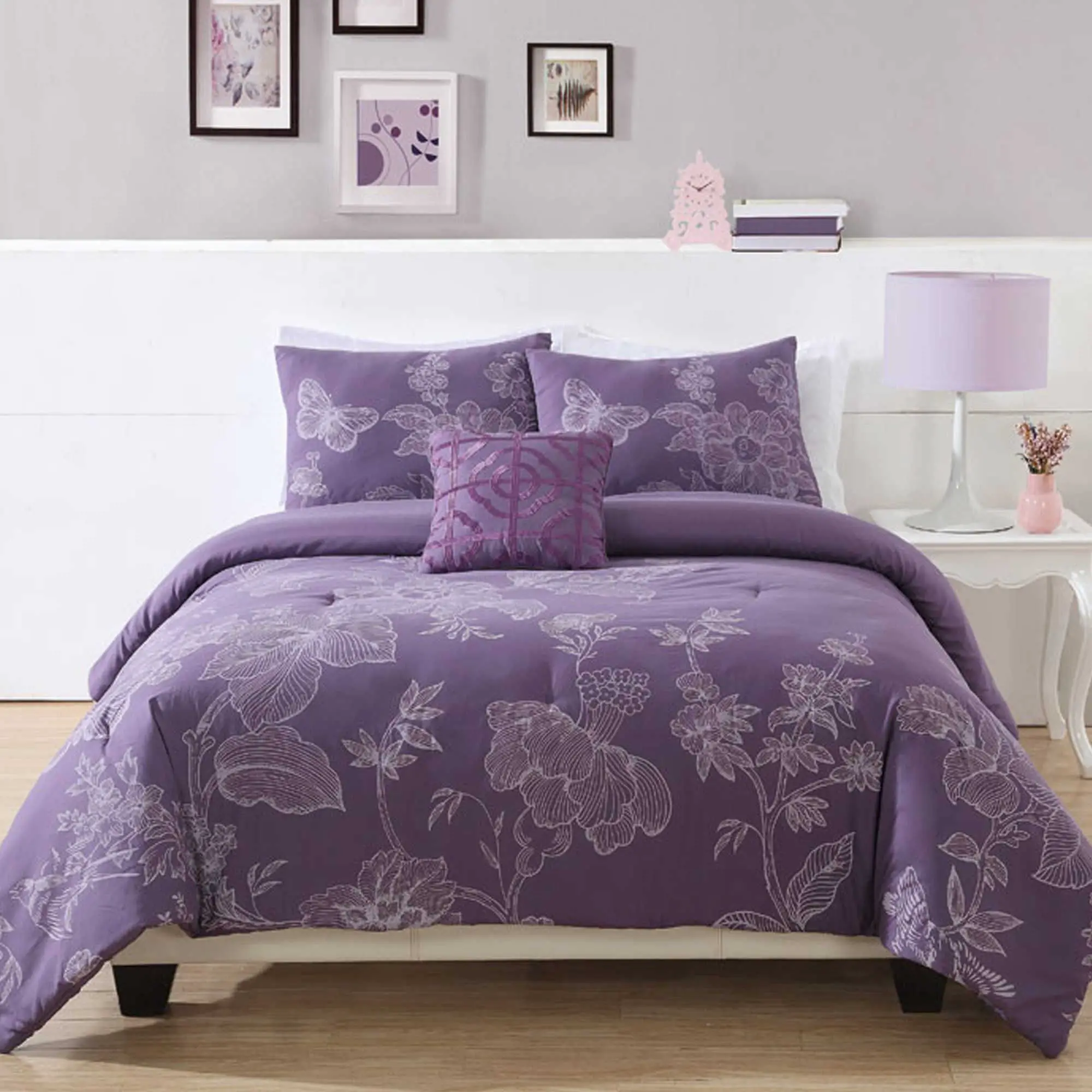 Etched Floral Comforter Set