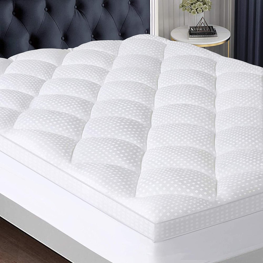 Extra Thick Cooling Mattress Pad Cover Topper Plush Down Alternative ...