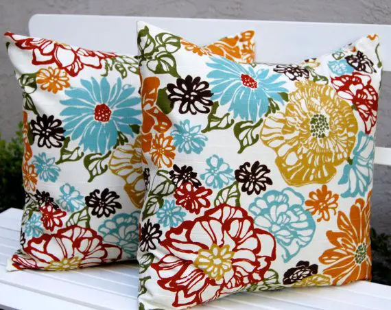 Floral Pillow Decorative Throw Pillow Cover Autumn Pillow