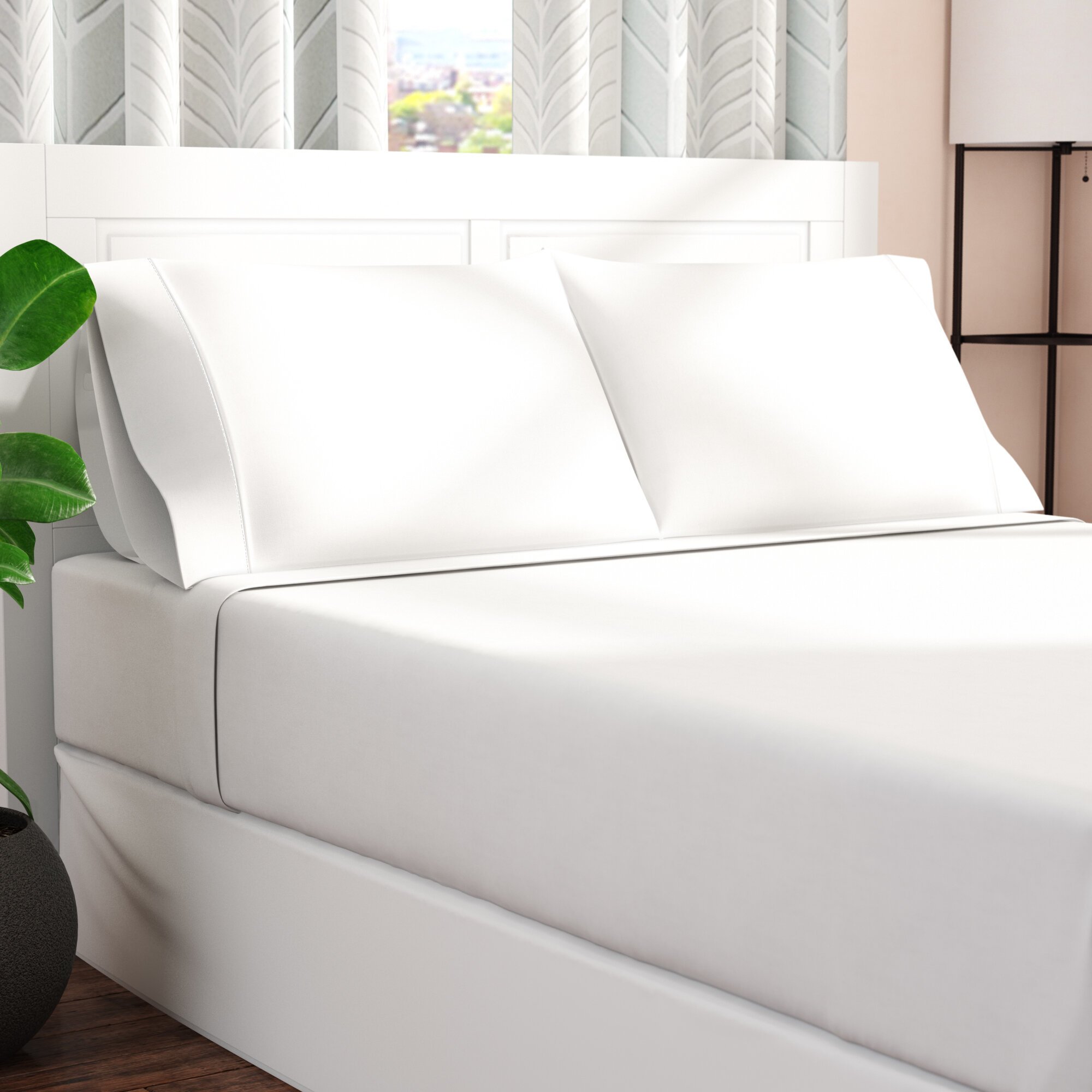 Full XL , White 1200 Thread Count 25 inches Extra Deep Pocket 100% ...
