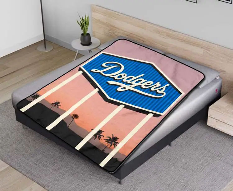 Los Angeles LA Dodgers Quilt Blanket Fleece Bed Set Throw