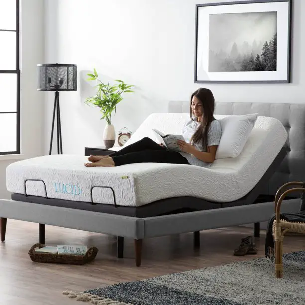 Lucid L300 Adjustable Bed Base with Dual USB Charging Ports, Queen ...