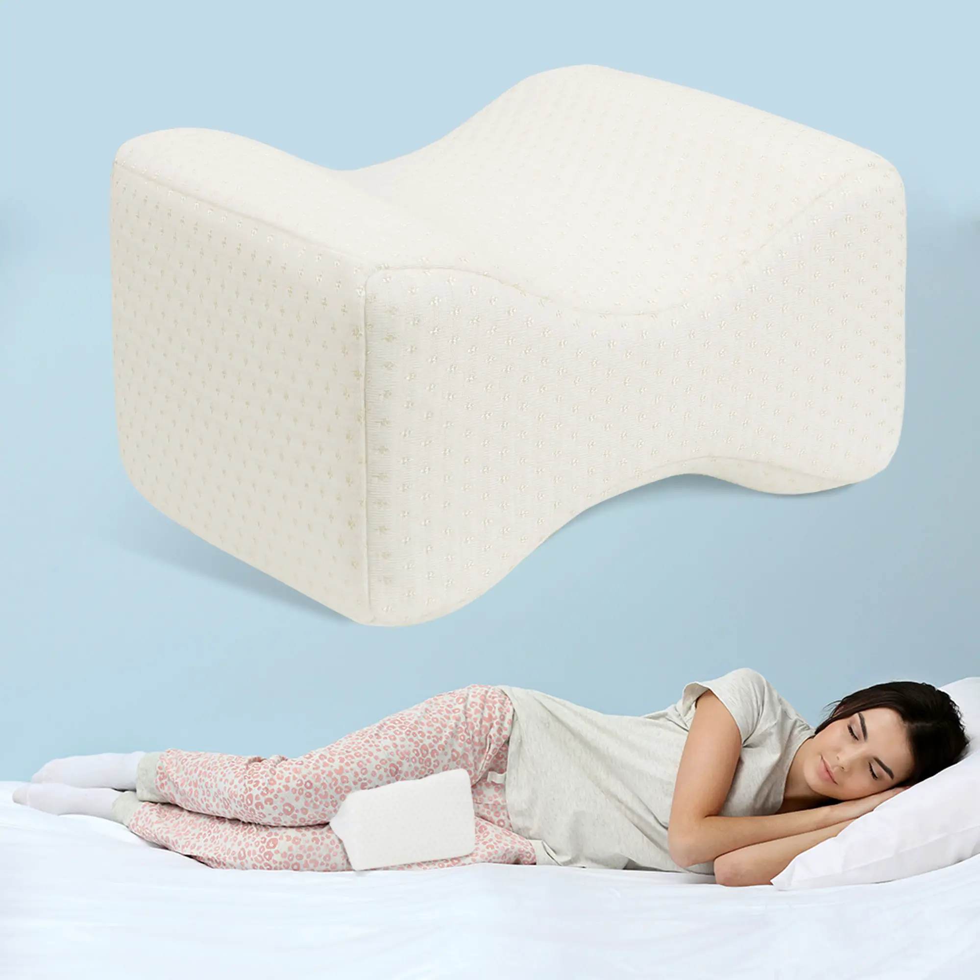 Memory Foam Knee Leg Pillow for Back Pain, Knee Pain, Sleeping Side ...