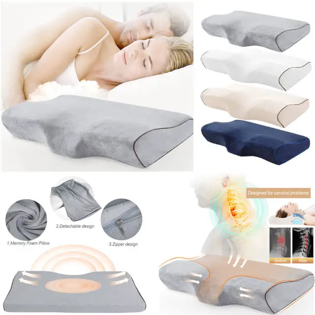 Memory Foam Pillow for Neck Shoulder Pain Relief Side Sleeper Sleeping ...