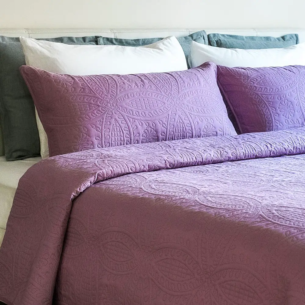 Mezzati Bedspread Coverlet Set Purple