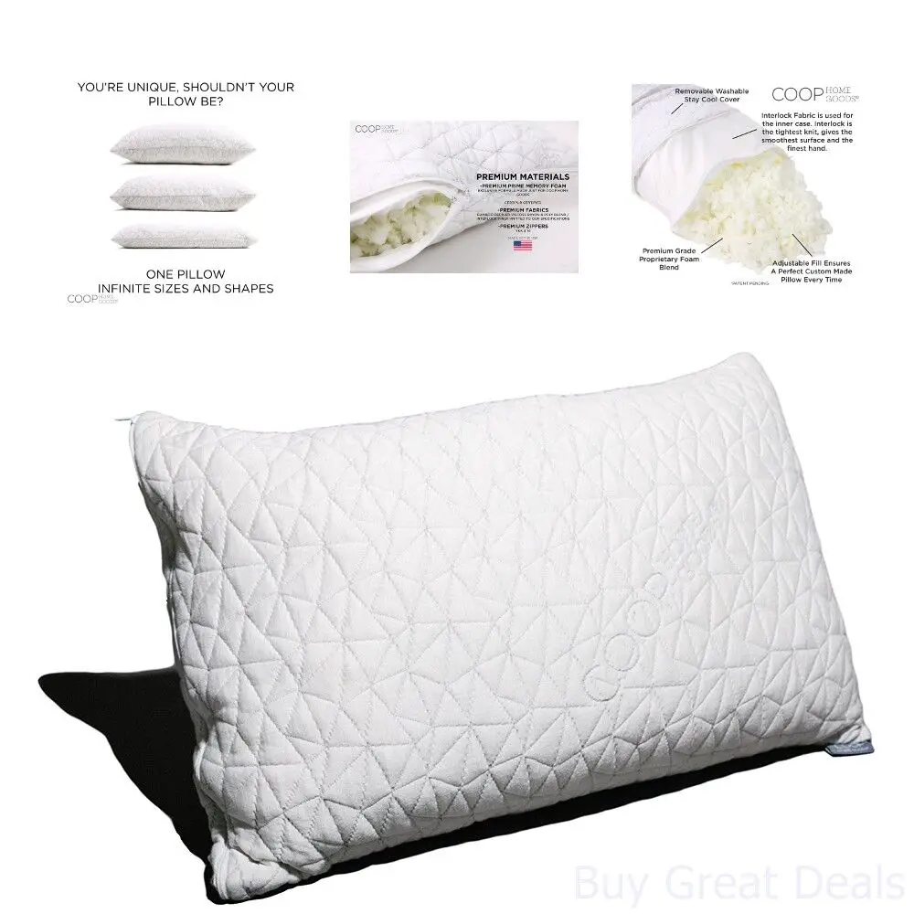 Neck Cervical Pillows Coop Home Goods Premium Adjustable Loft Shredded ...