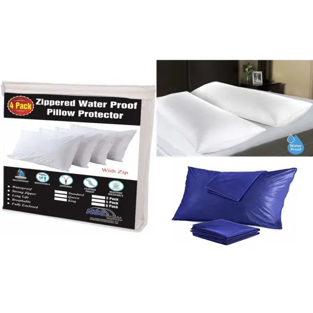 Niagara Sleep Solution 4 Pack Waterproof Pillow Protectors Standard ...