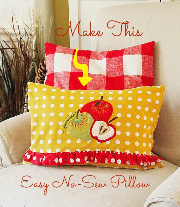 No Sew Home Decor Project: Tea Towel Pillow