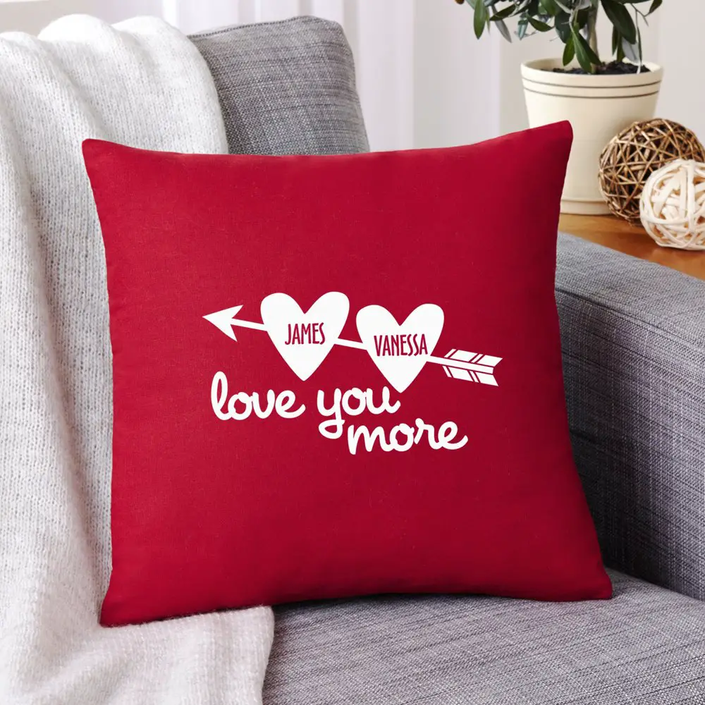 Personalized Love You More Throw Pillow