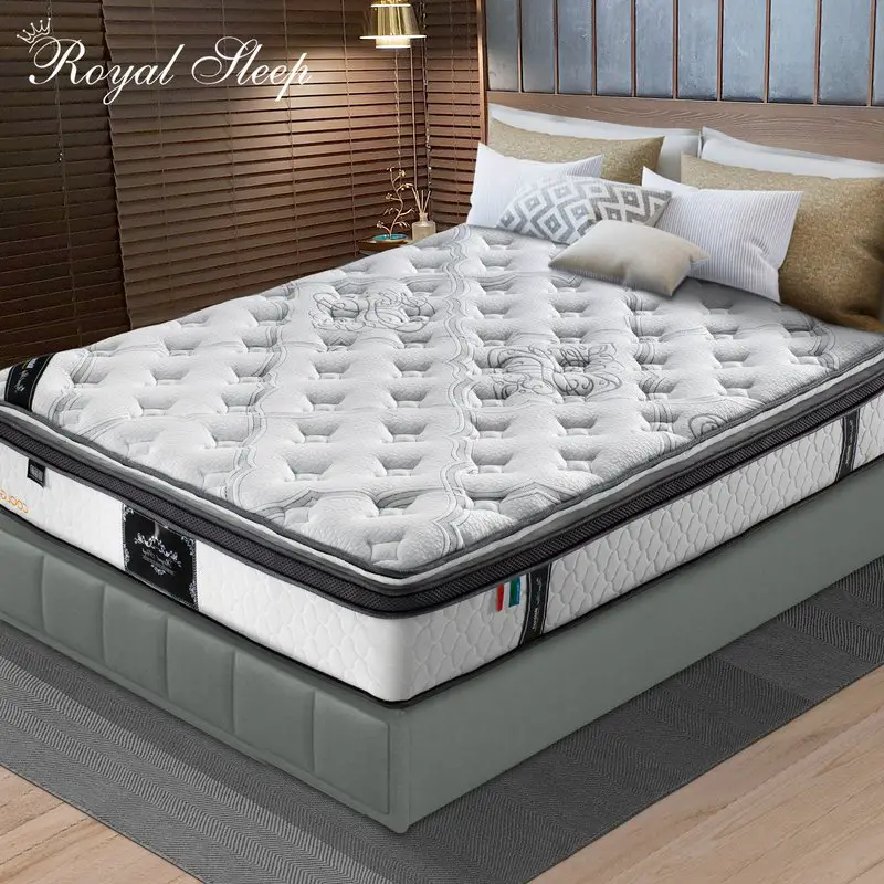 QUEEN Mattress Euro and Pillow Top 9 Zone Pocket Spring Latex Memory ...