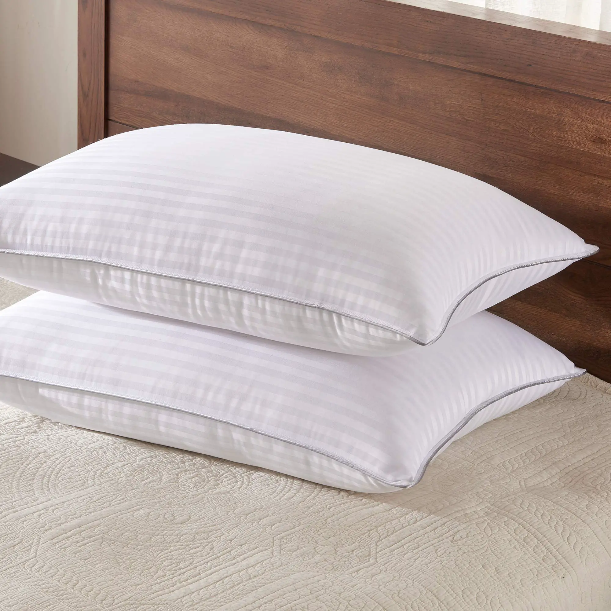Queen Size Bed Pillows 2 Pack Super Soft Pillow Bamboo Materials Fill ...
