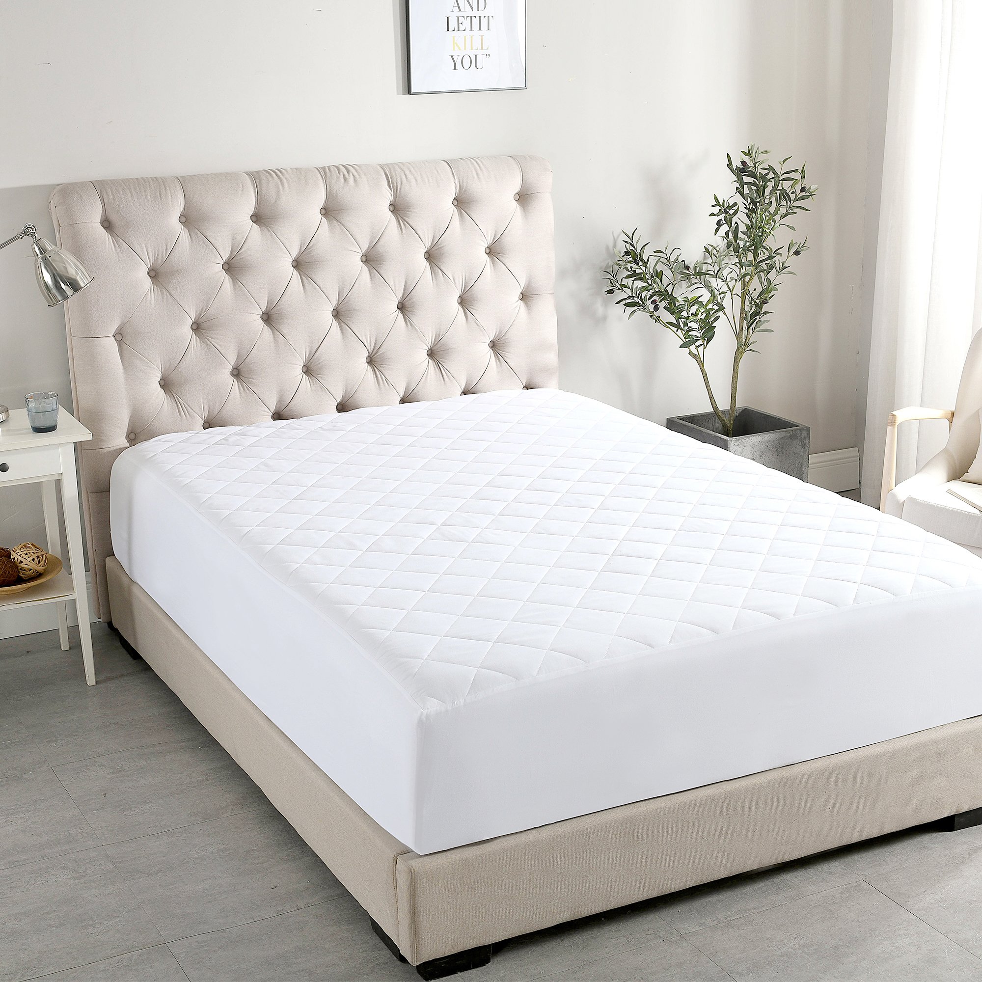 Quilted Mattress Pad Cover For Twin/Full/Queen/King Bed, Soft ...