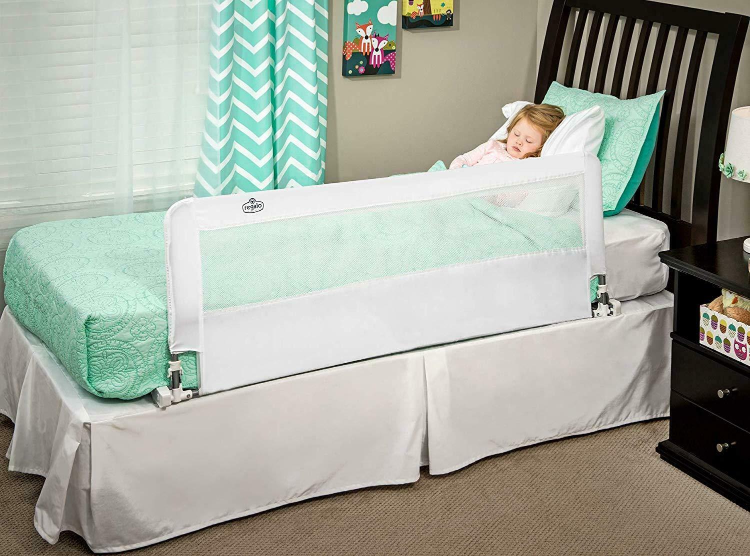 Regalo Hide Away 54 Inch Extra Long Bed Rail Crib Toddler Elderly Child ...