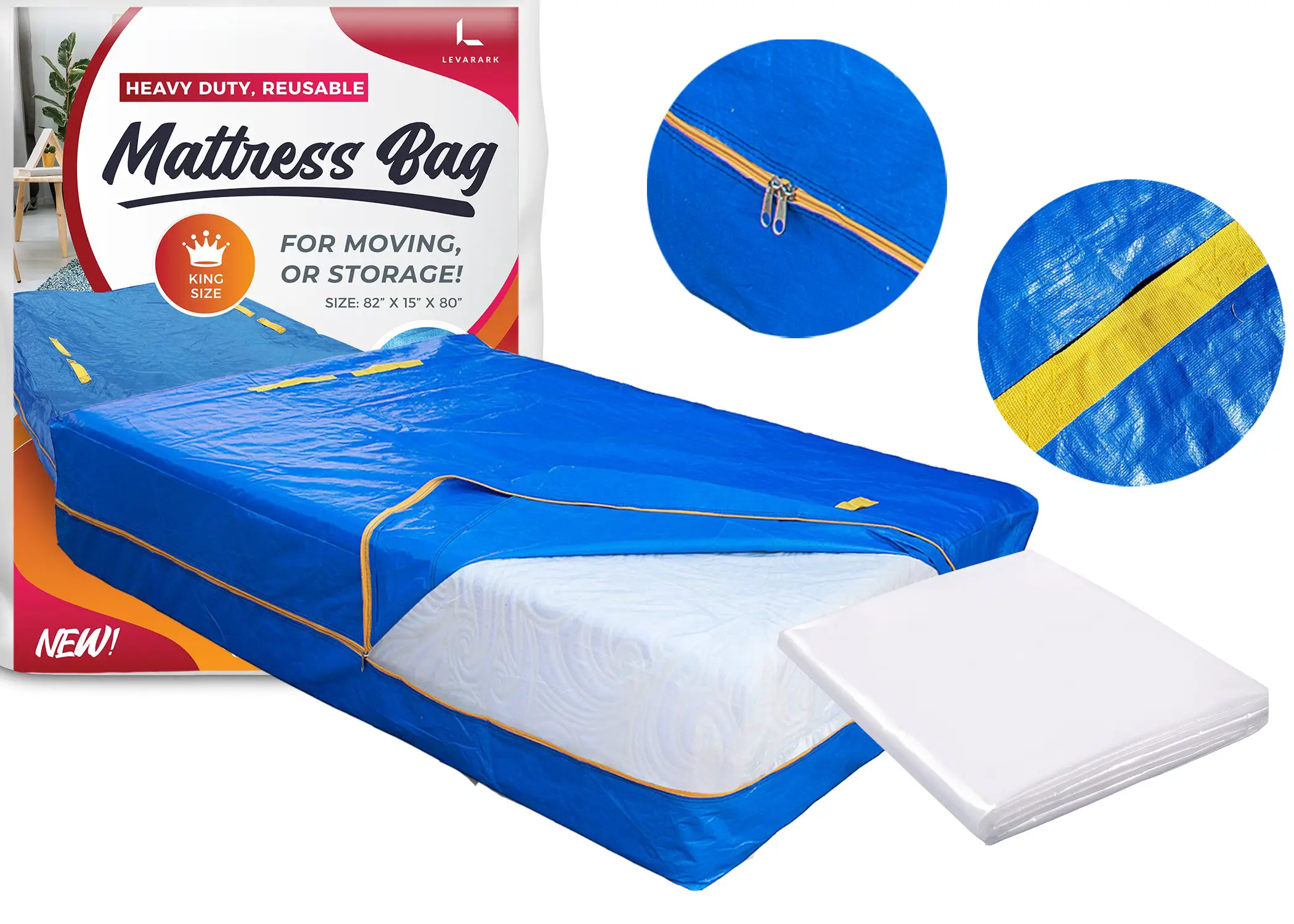 Reusable Mattress Bag for moving and storage  Levarark