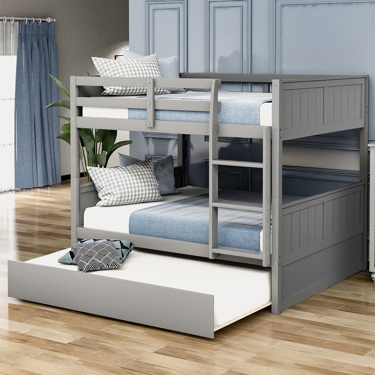 SENTERN Full over Full Bunk Bed with Twin