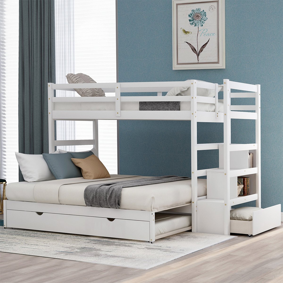 SENTERN Twin over Twin/King Bunk Bed with Twin