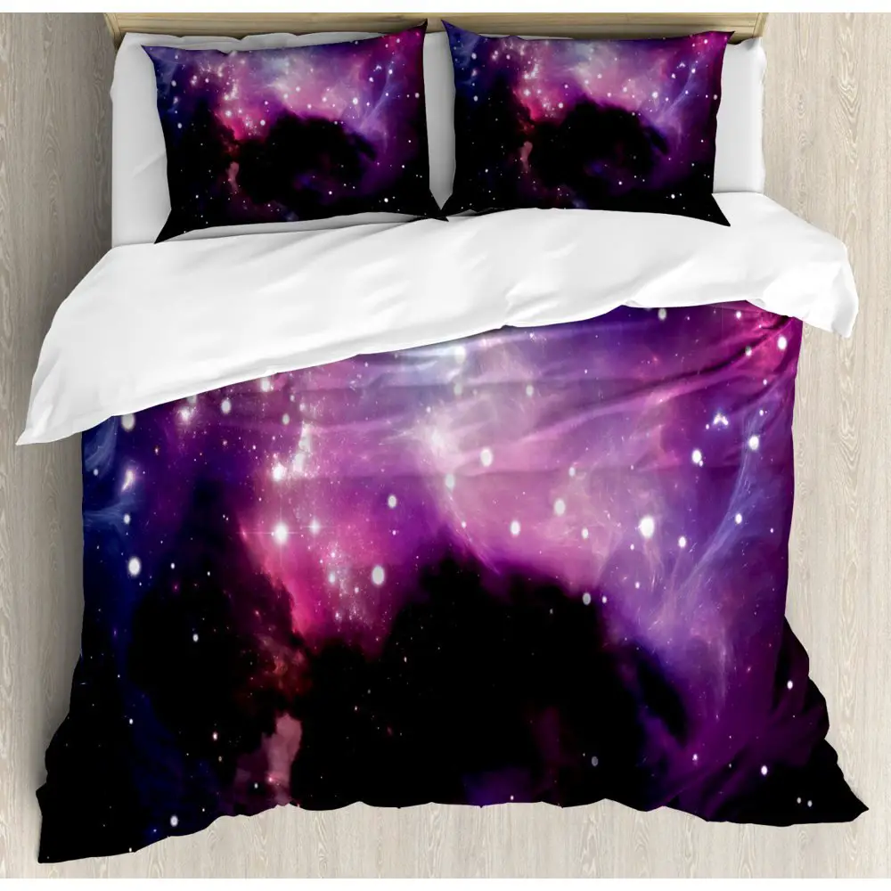 Space Duvet Cover Set, Futuristic Nebula Dust Cloud on Milky Way Cosmos ...