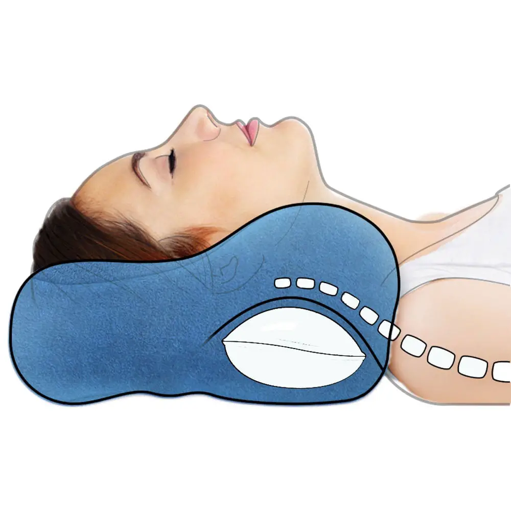 Sunshine Pillows Chiropractic Neck Pillow for Extra Neck Support, Navy ...