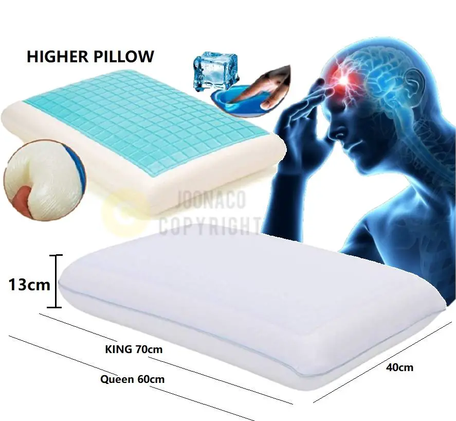 SUPER KING SIZE Cool Gel Orthopedic Memory Foam Sleep Pillow Back ...