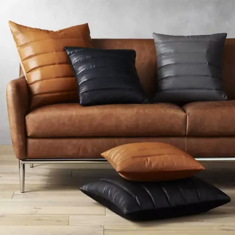 Throw pillows for brown leather couch: colors, selection rules, and ...
